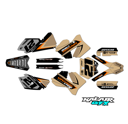 Graphics Kit for KTM Motocross 2-stroke 105SX (2006-2012) Crew Series