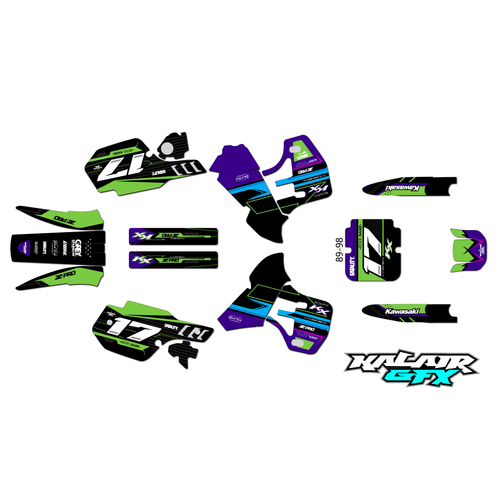 Graphics Kit for Kawasaki KX500 (1989-1998) Axis Series