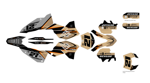 Graphics kit for KTM SX SXF XC XCF XCW EXC 2007-11 OG-CREW (tan)