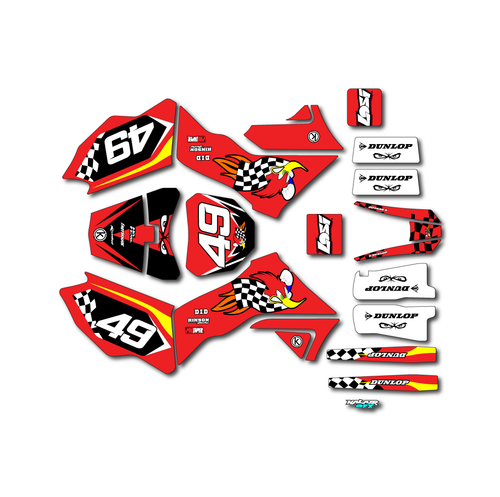 Graphics Kit for Losi PROMOTO Promoto-MX RC MOTORCYCLE DIRT BIKE Pecker Series