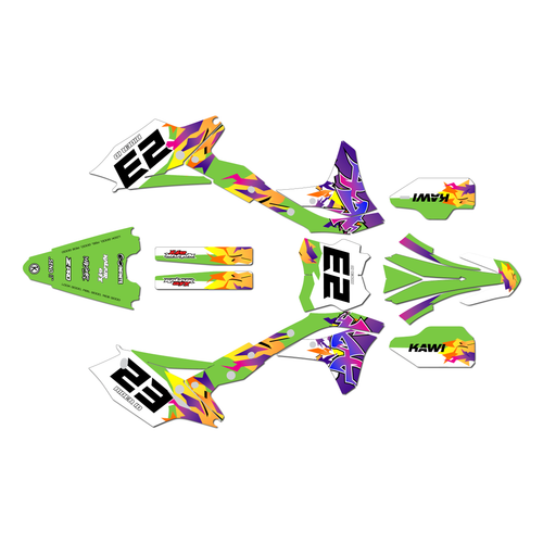 Graphics Kit for Kawasaki KX250F (2017-2020) Throwback Series