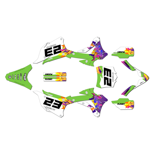 Graphics Kit for Kawasaki KX100 (2014-2021) Throwback Series