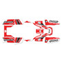 yamaha warrior350 graphics kit all years factory series red