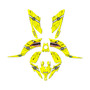 yamaha raptor250 graphics kit all years predator series yellow