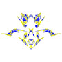 yamaha raptor700 graphics kit 2013-2026 klutch series yellow