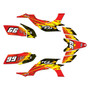 yamaha yfz450 graphics kit 2004-2008 fracture series red