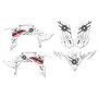 yamaha yfz450 graphics kit 2009-2013 predator series white
