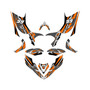 honda trx700ex graphics kit all years shred series orange