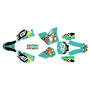 honda cr80 graphics kit 1998-2003 pecker series teal