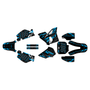 honda cr80 graphics kit 1998-2003 twitch series cyan