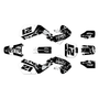 honda cr250 graphics kit 1997-1999 semper series white