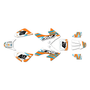 honda crf50 graphics kit 2004-2012 whiplash series orange