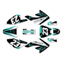 honda crf70 graphics kit all years evader series teal