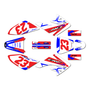 honda crf70 graphics kit all years evader series red-blue