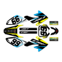 honda crf80 graphics kit 2004-2010 division series cyan-yellow