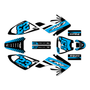 honda crf70 graphics kit all years fasthouse series cyan