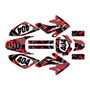 honda crf80 graphics kit 2011-2016 invasion series red