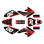 honda crf70 graphics kit all years spear series red