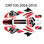honda crf80 graphics kit 2004-2010 venom series red