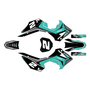 honda crf110f graphics kit 2013-2018 lightning series teal-shift
