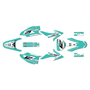 honda crf150f graphics kit 2008-2014 lethal series teal
