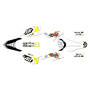 honda crf230f graphics kit 2008-2014 pecker series white