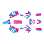 honda crf250r graphics kit 2004-2005 turbo series magenta