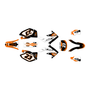 honda crf250x graphics kit 2004-2007 evader series orange