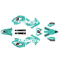 honda crf450x graphics kit 2005-2007 flight series teal