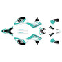 honda crf450x graphics kit 2019-2026 venom series teal