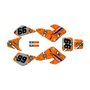 honda xr50 graphics kit 2000-2003 predator series orange