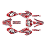 honda xr100 graphics kit 2001-2003 snagged series red