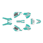 honda xr400 graphics kit 1996-2004 evo series teal
