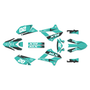 kawasaki klx300sm graphics kit 2021-2023 spear series teal-shift
