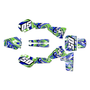 kawasaki kx60 graphics kit 1984-2004 snagged series blue-green