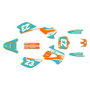 kawasaki kx80 graphics kit 1998-2004 viper series orange-teal