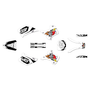 kawasaki kx250 graphics kit 1992-1993 pecker series white