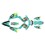 kawasaki kx250p graphics kit 2003-2008 pecker series teal