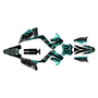kawasaki kx250p graphics kit 2003-2008 split series teal