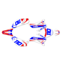 yamaha ttr110 graphics kit all years evader series white-red-blue