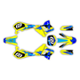 yamaha yz125 graphics kit 1993-1995 vintage series yellow