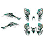 honda trx400ex graphics kit 2005-2007 shred series teal