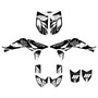 honda trx450r graphics kit 2004-2005 rebel series white