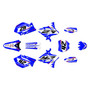 yamaha yz125 graphics kit 2002-2004 lethal series blue