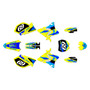 yamaha yz125 graphics kit 2006-2007 vintage series yellow