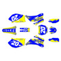 yamaha yz250f graphics kit 2006-2007 spear series blue-yellow