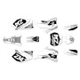 yamaha yz250f graphics kit 2006-2007 vintage series white