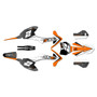 ktm sxe5 graphics kit 2020-2024 razor series orange