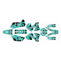 KTM 125SX, 200SX & 250SX graphics kit 2003-2004 flame series teal