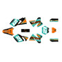 ktm 200exc graphics kit 1998-2000 orange-crew series teal